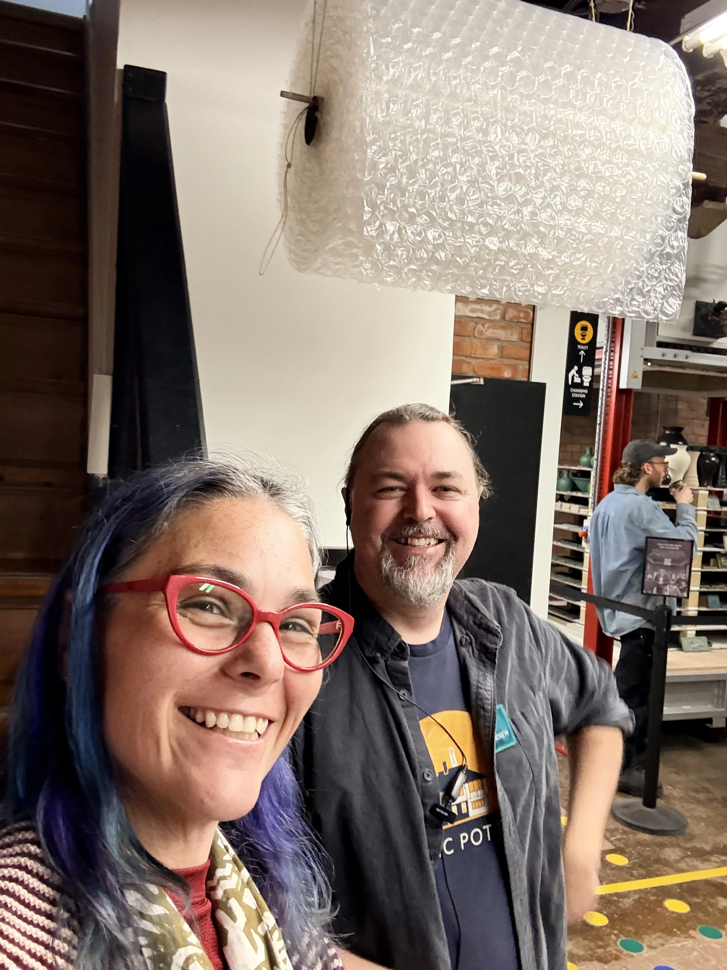 Crystal with a ceramic artist
